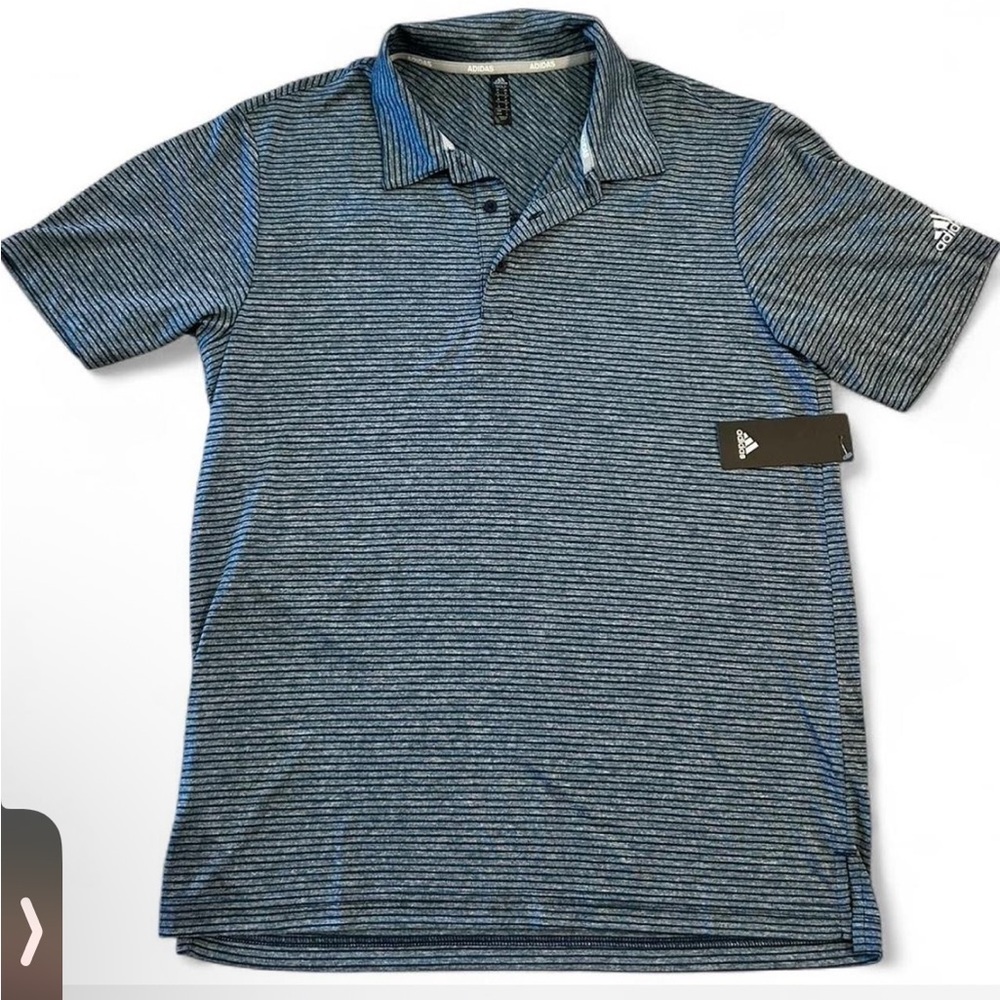 Adidas Men's Navy and Gray Golf Polo Shirt, Size Medium NWT